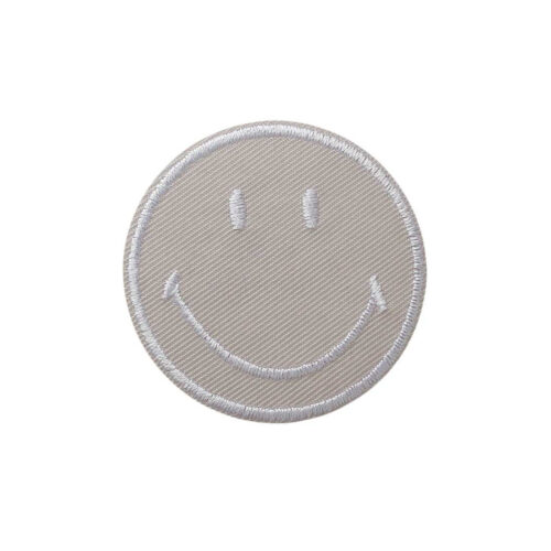 applikation-patch-bC3BCgelbild-smileyC2A9-hellgrau Текстилна апликация за гладене Smiley, 06808, светлосива, 5 см