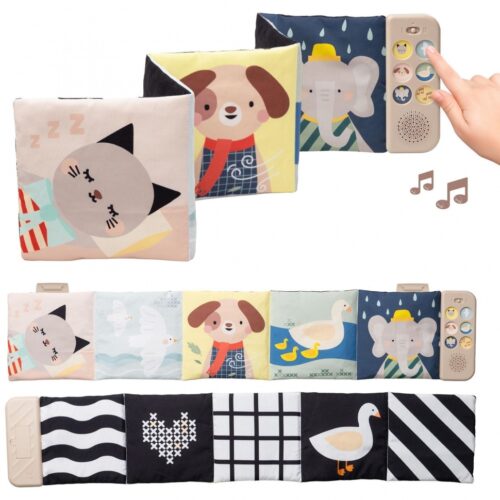 Бебешка мека книжка с успокояващи звуци, Taf Toys, Животни Снимка на Бебешка мека книжка с успокояващи звуци